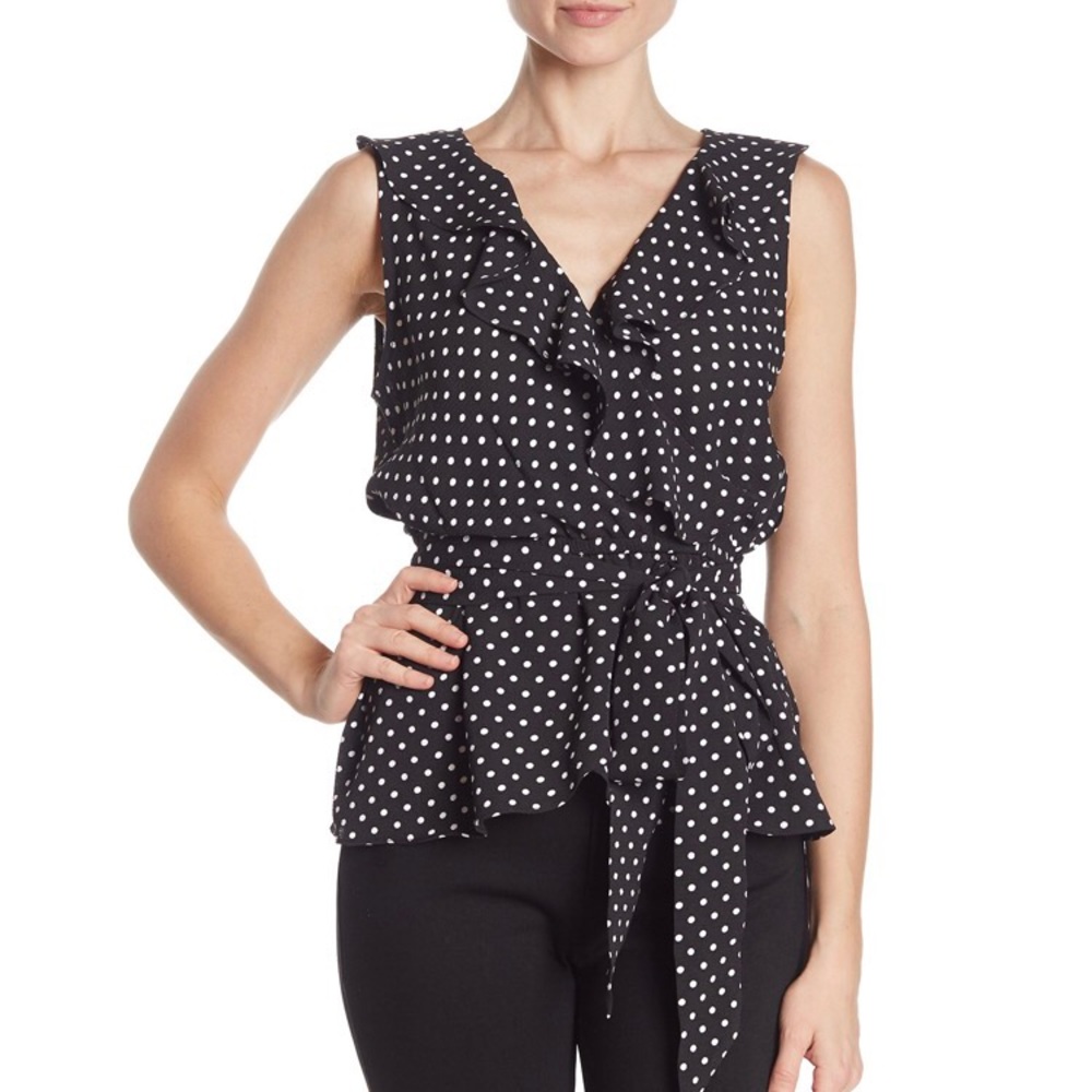 NWT Max Studio | Black & White Polka Dot Blouse